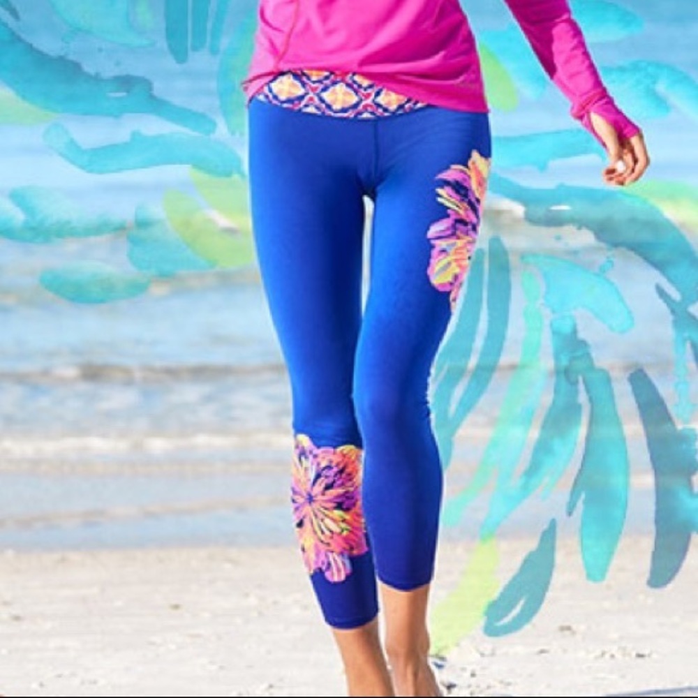 Lilly Pulitzer Luxletic Leggings M Sunset Blue